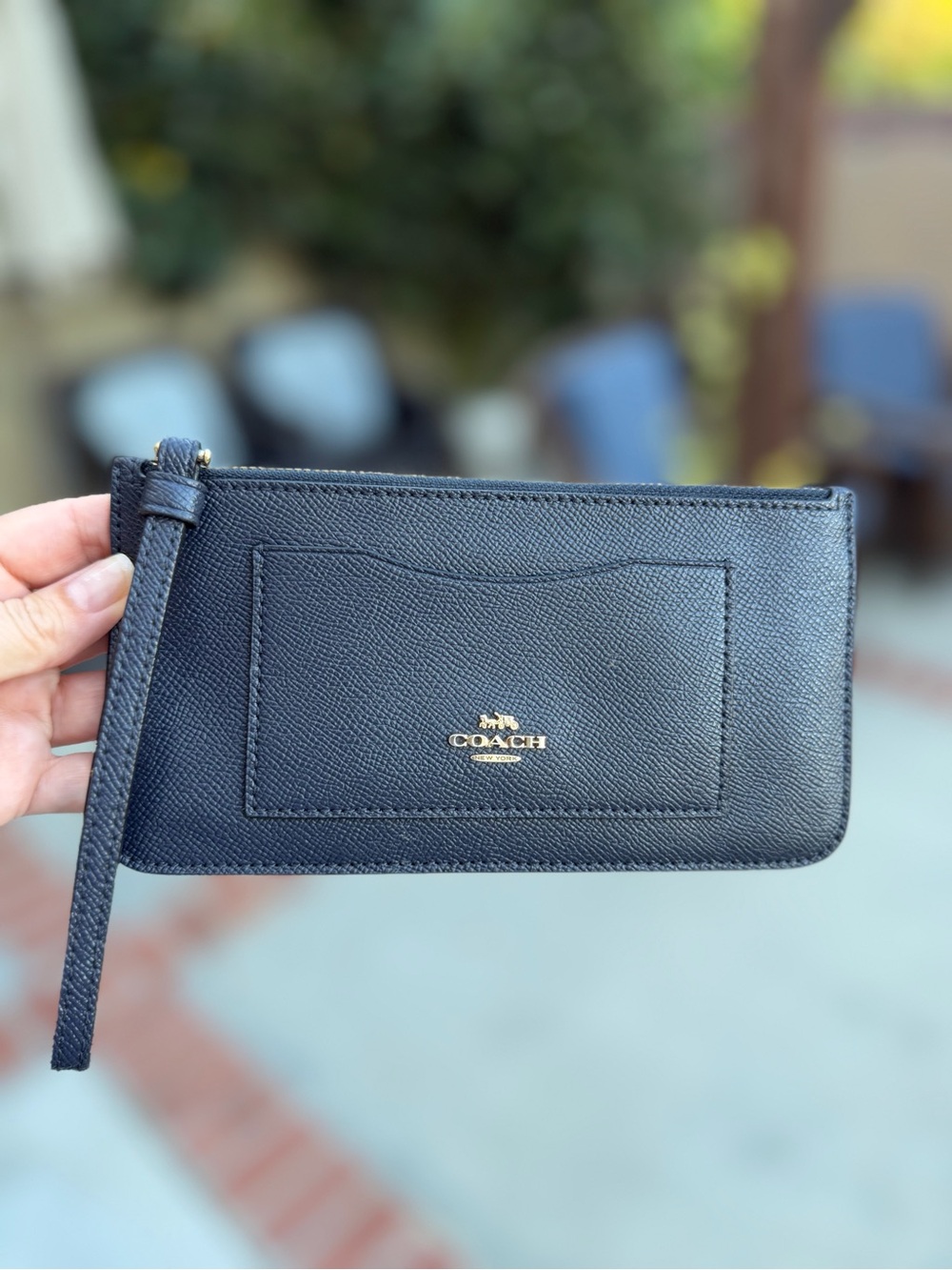 🖤 Coach New York Black Leather Zip Wristlet / Clutch